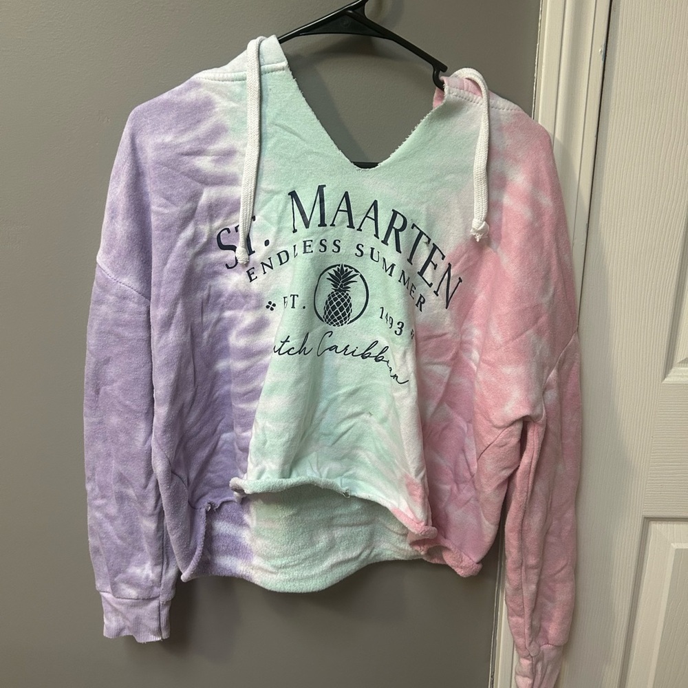 Tie dye cropped hoodie